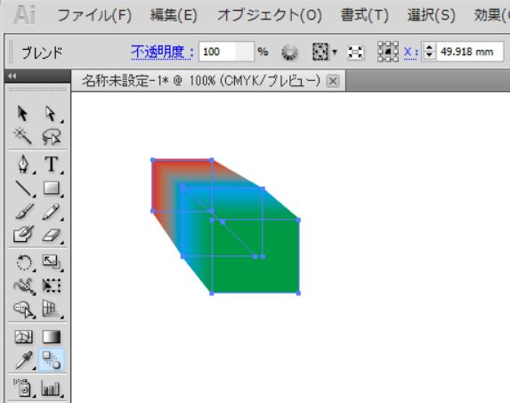 イラストレーターのブレンドツールの操作後のイメージ2