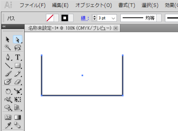 イラストレーターのリシェイプツールの操作後のイメージ1