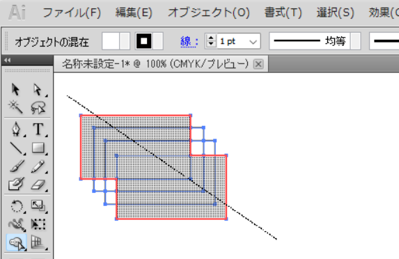 イラストレーターのシェイプ形成ツールの操作後のイメージ1