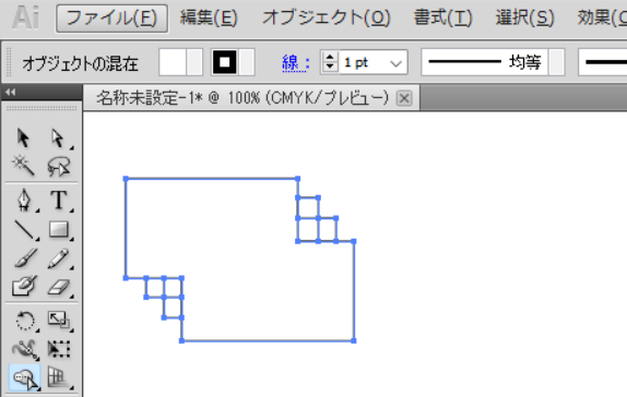 イラストレーターのシェイプ形成ツールの操作後のイメージ2